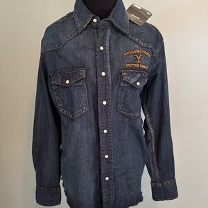 Yellowstone Denim ladies pearl snap Shirt with Embroidered logo